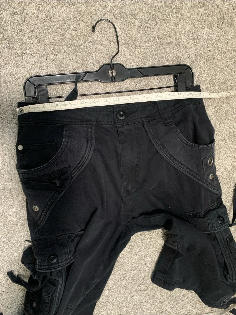 Y2K Request Jeans Black Cargo Utility Goth Shorts